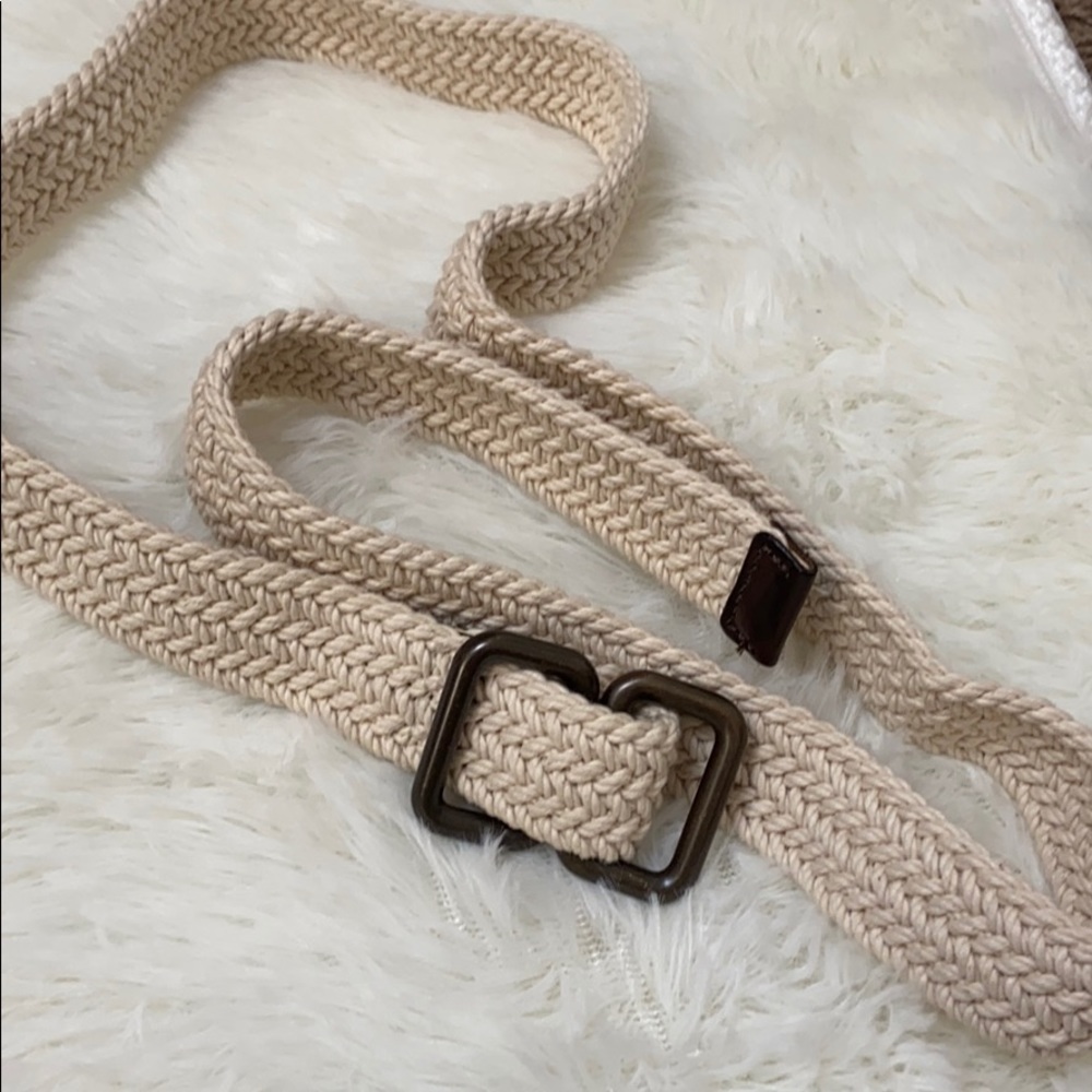 jcrew cream belt sz L/XL